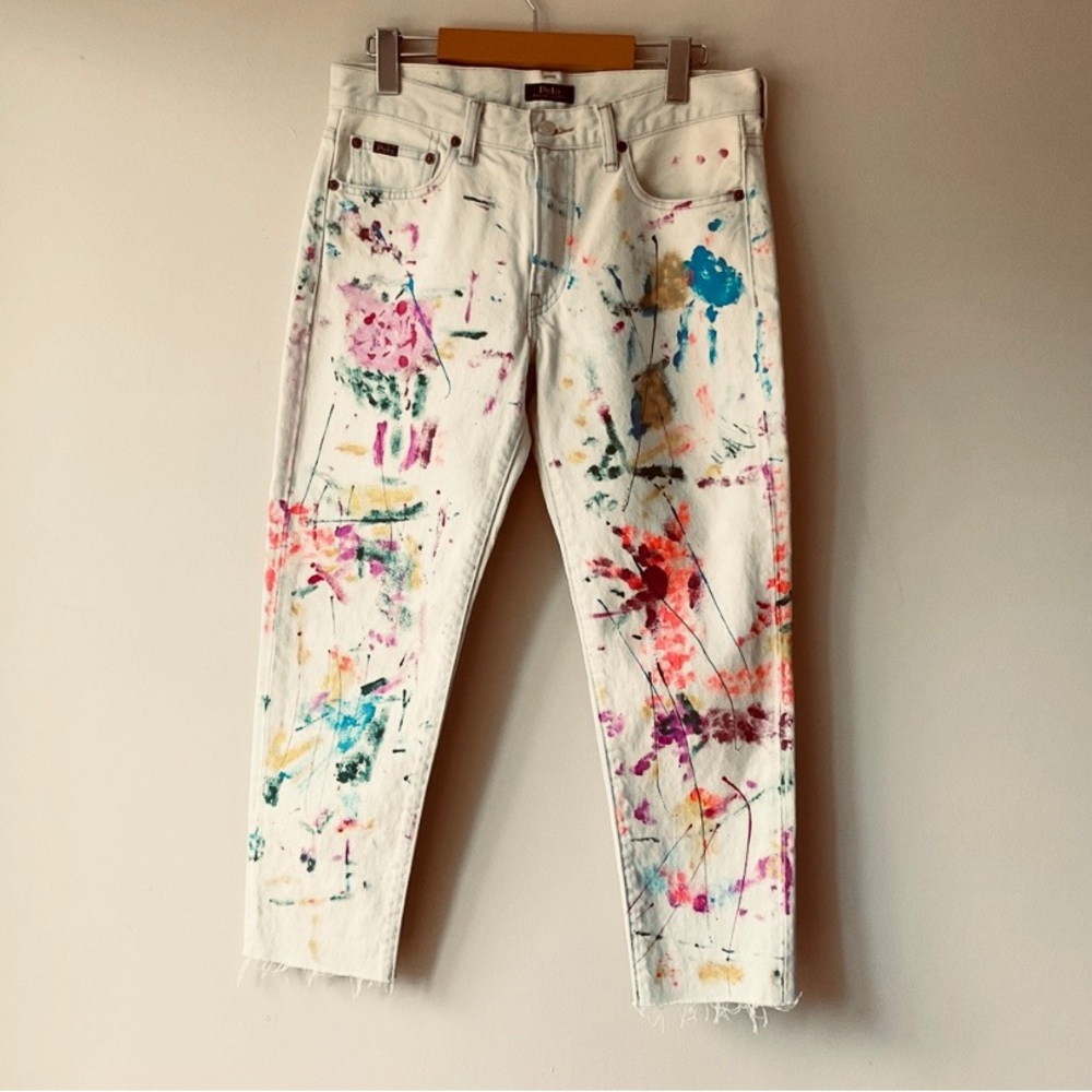 Polo Ralph Lauren The Avery Paint Splatter Boyfriend Jean Size 26